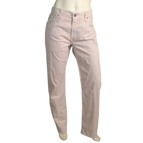 AG Jeans Pants, 34x32, Pale Pink, Slim Straight, Zipper fly, IRREGULAR, 5 pocket - Picture 1 of 14